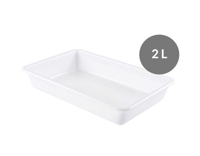 Tray flat w/o lid HDPE, 2 L