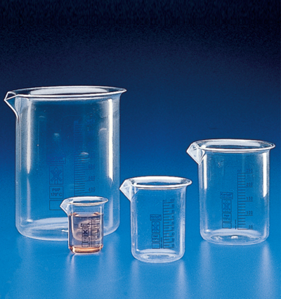 Bécher PMP grad. bleu forme basse, 50 ml
