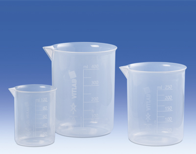 Griffin beaker, PP, raised scale, 500 ml