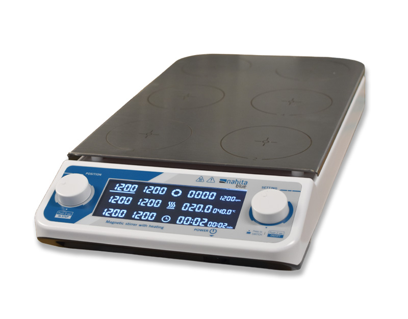 Magnetic stirrer with heating, 6 positions
