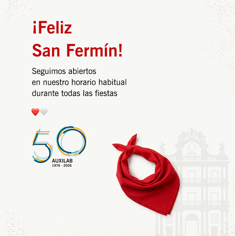 Auxilab os desea unas felices fiestas de San Fermín y mantiene su horario habitual durante el verano