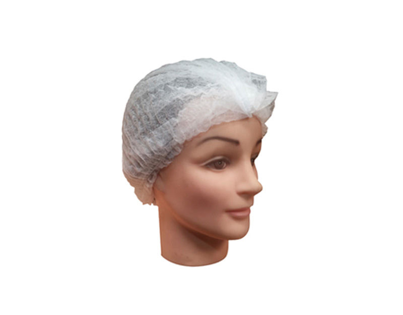 Disposable head cap, fold, PP white (b/100)