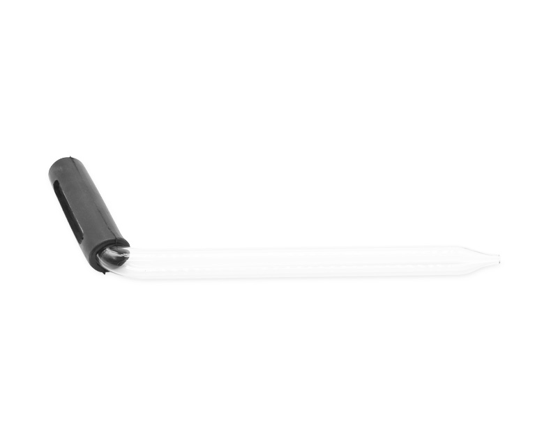 Pipette for wine curved 25cm with black rubber handle