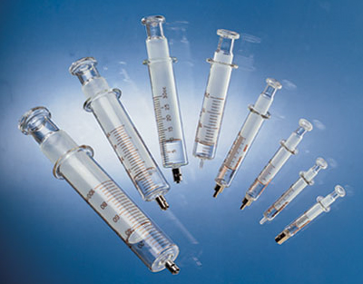 Glass syringe LUER LOCK METAL, 20 ml