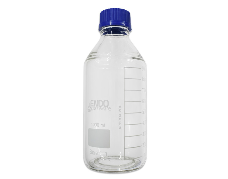 Flacon ISO bouchon bleu 1000 ml, GL45