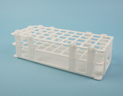 PP test tube rack, white, 40 tubes of 20 mm