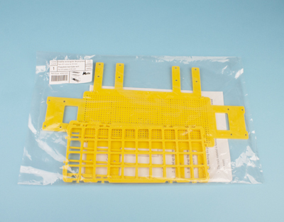 Portoir en PP jaune, 90 tubes de 13 mm