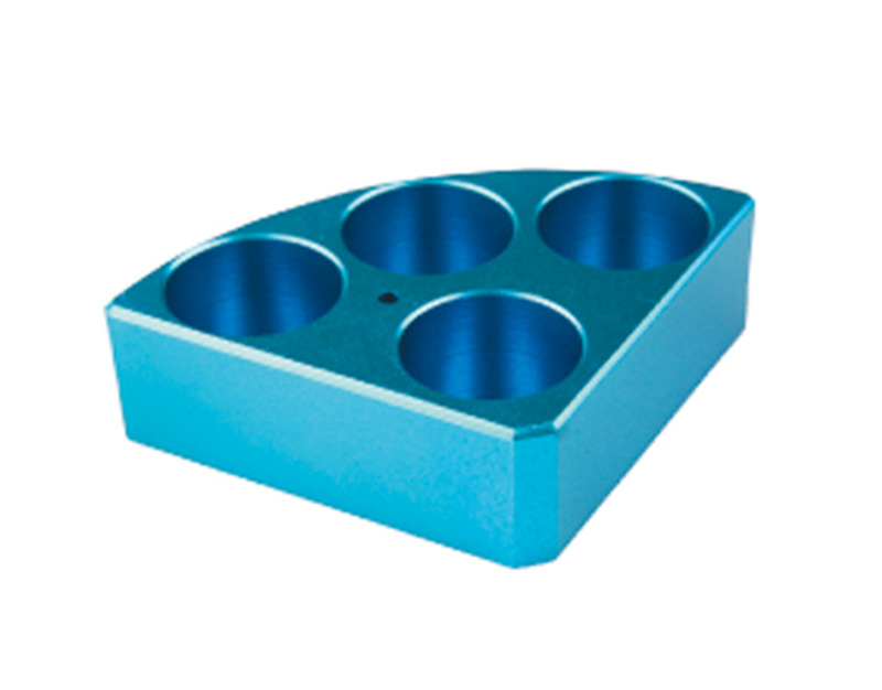 Soporte poli-block azul, 4 orificios, Ø28x30mm