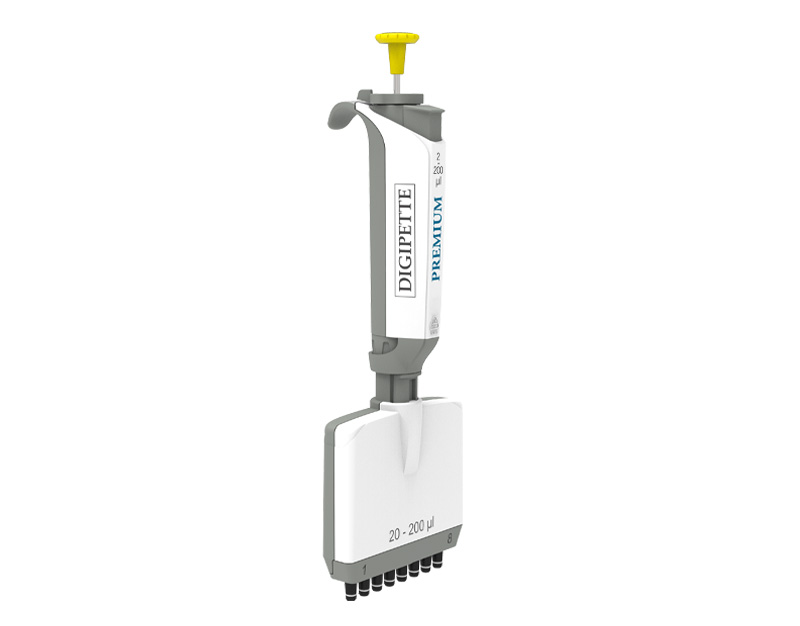 Pipeta multicanal DIGIPETTE Premium, 8 canales, 2-20 µl