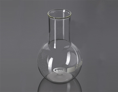 Flask flat bottom, wide neck Boro 3.3 2000ml