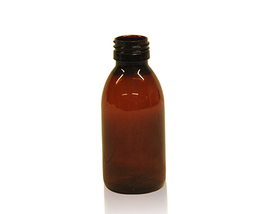 FRASCO BOCA ESTRECHA DIN28 PET AMBAR 150ML SIN TAPON ENDO