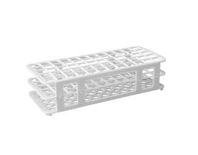 PP TEST TUBES RACK, WHITE, up to 21 tubes (Ø 30 mm)
