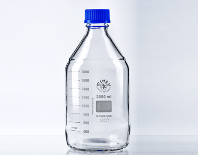 Flacon ISO Simax cap+bague bleu 2000ml