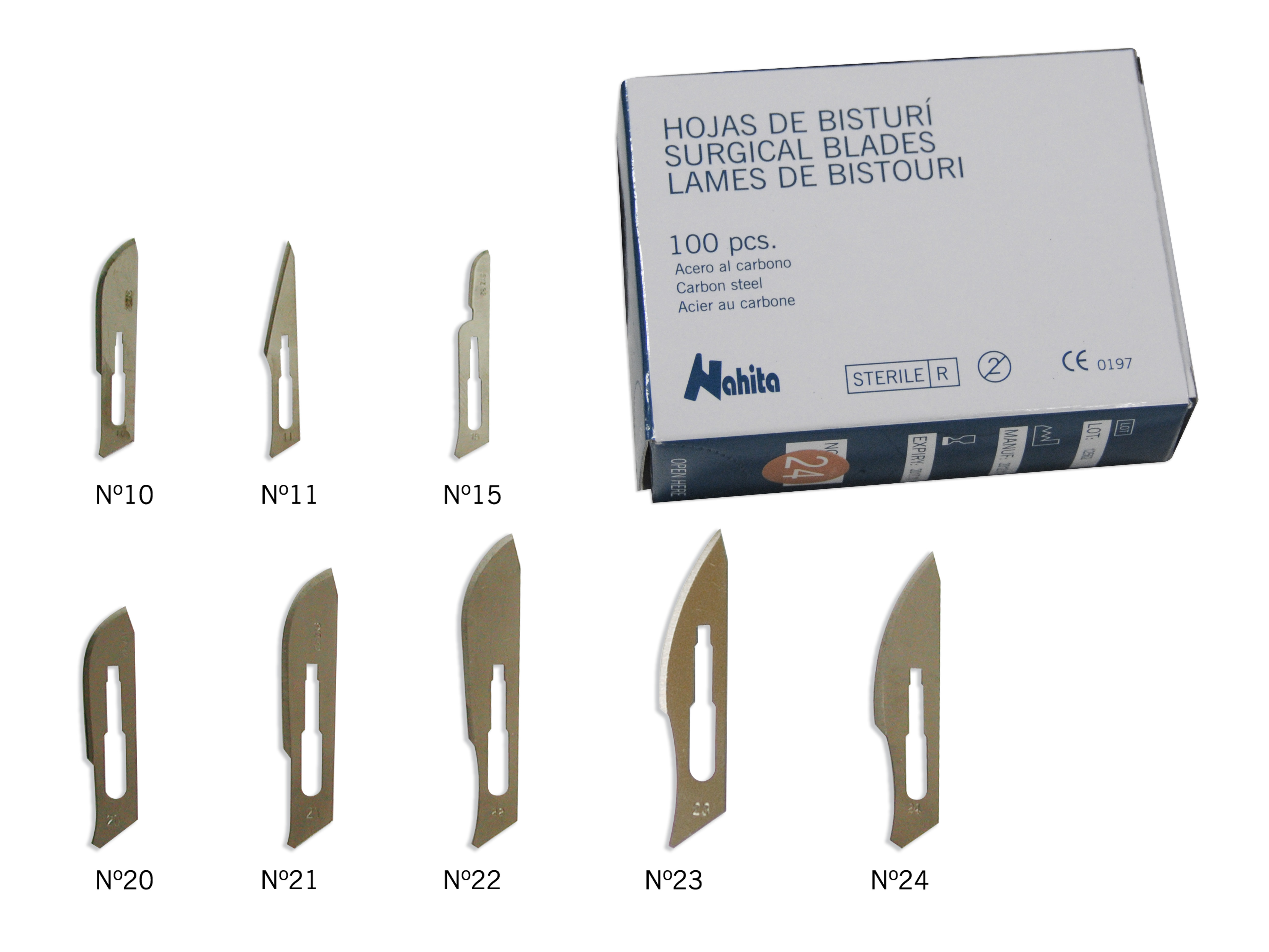 Hojas de bisturí No. 22, c/100