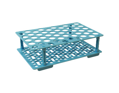 PORTOIR PP, BLEU, pour 40 tubes (Ø 21 mm)