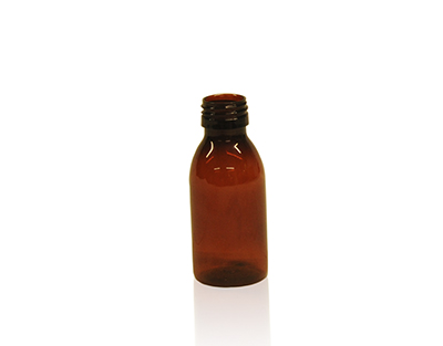 FRASCO BOCA ESTRECHA DIN28 PET AMBAR 120ML SIN TAPON ENDO