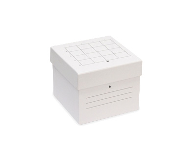 Cardboard cryobox with coating for 16 vials 50mL
