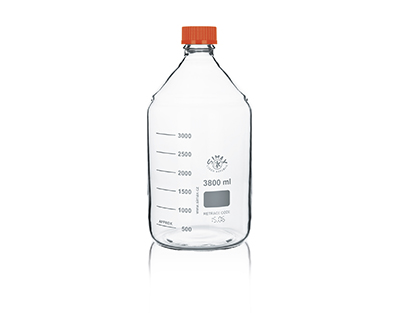 Flacon ISO Simax cap+bague orange 3800ml