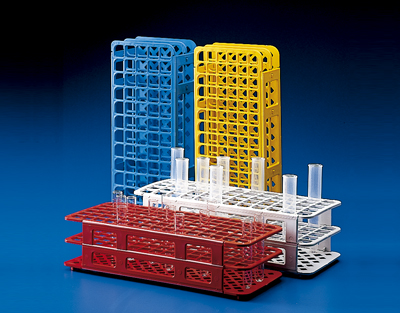 Test tube rack, 90 holes Ø 13 mm, white