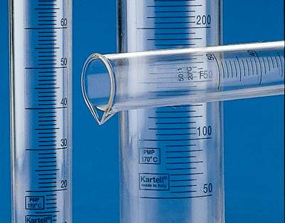 Blue g. measuring cylinders tall form PMP, 250 ml