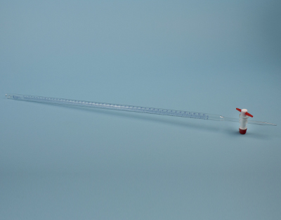 Burette à robinet droit en PTFE, classe A, 50mL