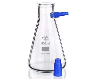 Filter flask with plastic side hose 250mL, Simax