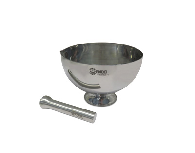 Mortero con pico y mano, acero inox. 304, 750 mL