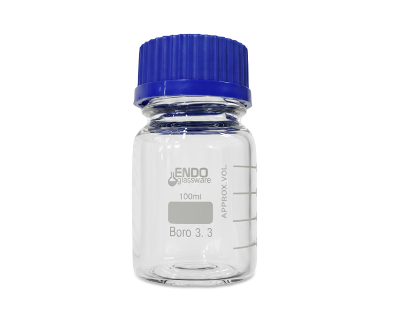 Frasco ISO tapón azul 100 ml, GL45