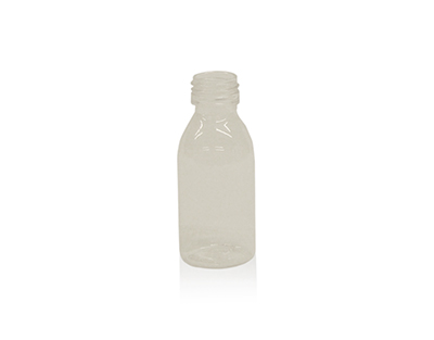 Transparent bottle narrow neck w/out cap DIN28 PET 125 ml, ENDO
