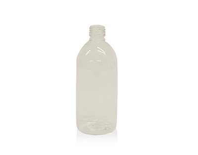 Transparent bottle narrow neck w/out cap DIN28 PET 500ml, ENDO
