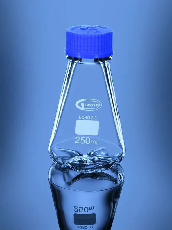 Erlenmeyer flask f/culture baffled, GL45, 250ml