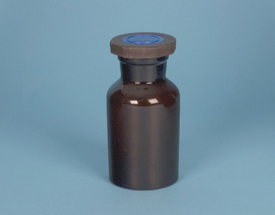 Flacon ambré b/plastique, col large, 250 ml