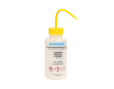 Frasco lavador boca ancha 500 mL etiquetado