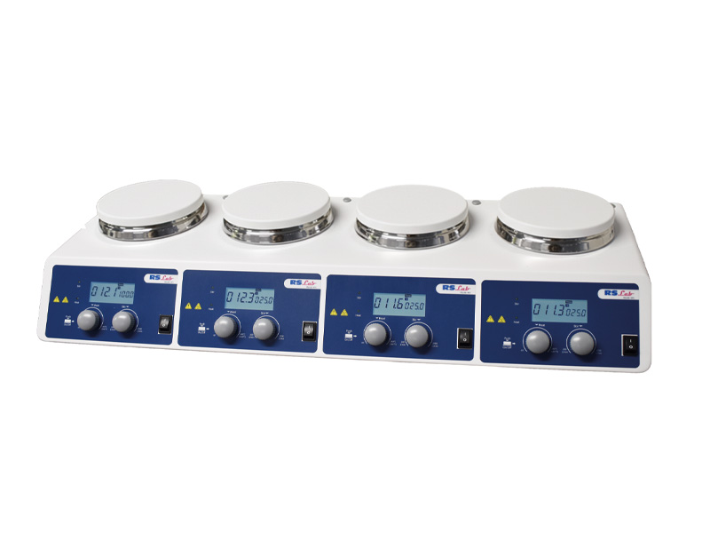 Multi-position hotplate magnetic stirrer, 4 positions, model RSLAB-4PC