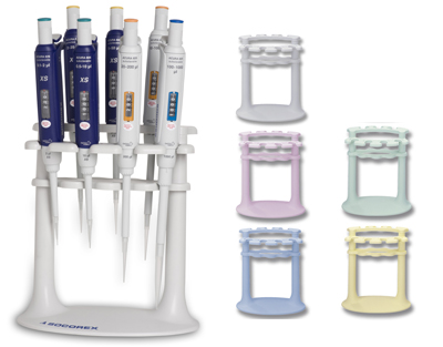 Soporte 337 p/7 pipetas monocanal, azul