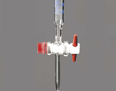 Bureta AS con llave recta de PTFE 10mL y franja Schellbach 1/20G
