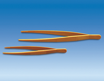 Pinza POM amarillo, punta roma, 145 mm