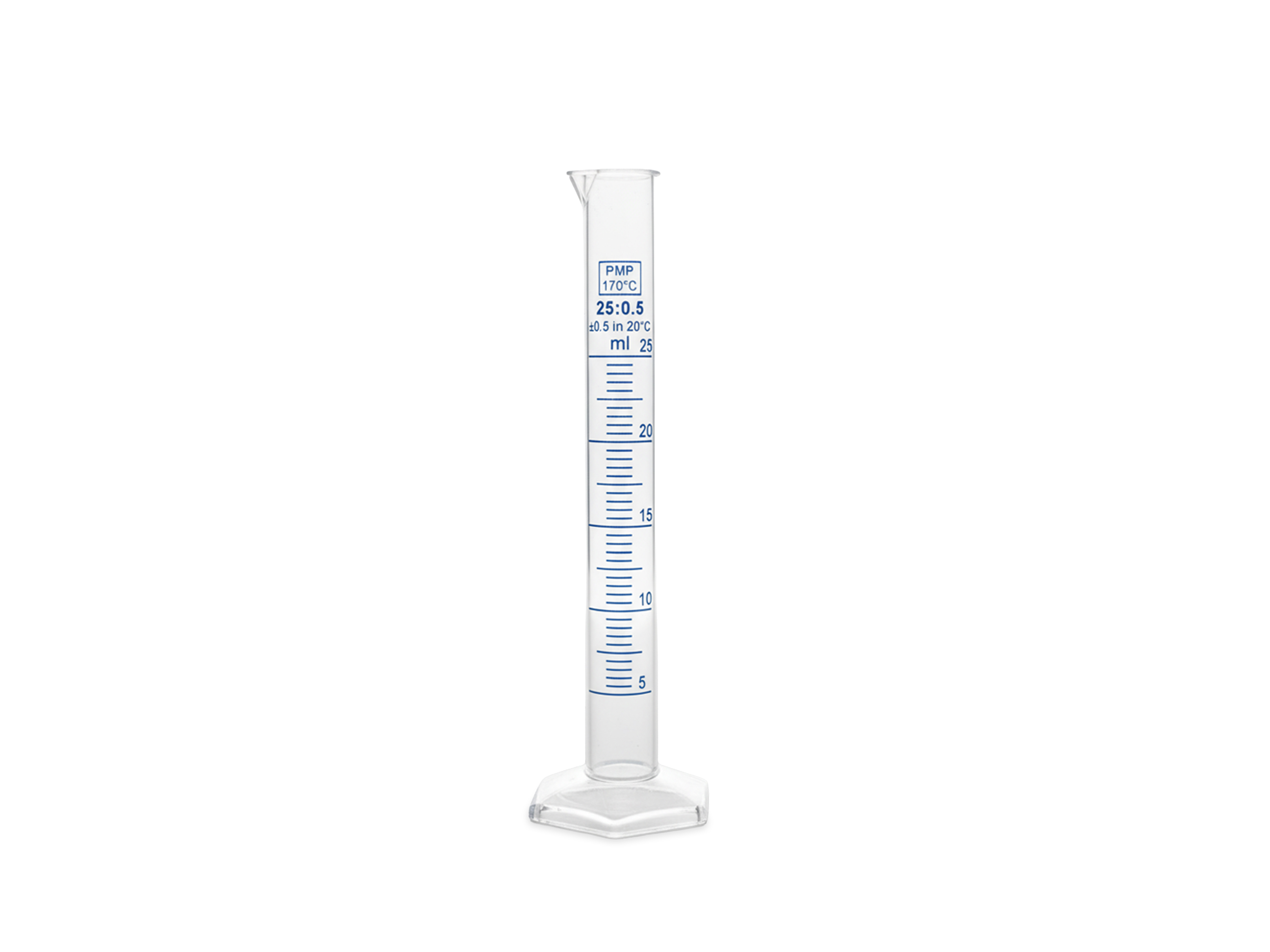 Blue g. measuring cylinders tall form PMP, 25 ml
