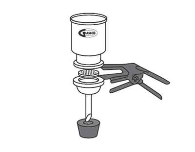 Glass base without porous plate for 47mm filtration equipment, Glassco