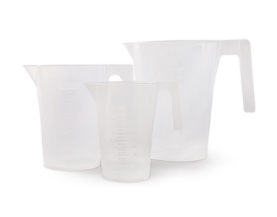 Jarra graduada apilable forma alta, graduación relieve, 250 mL