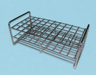 Stainless steel rack, 72 tubes of 18 mm